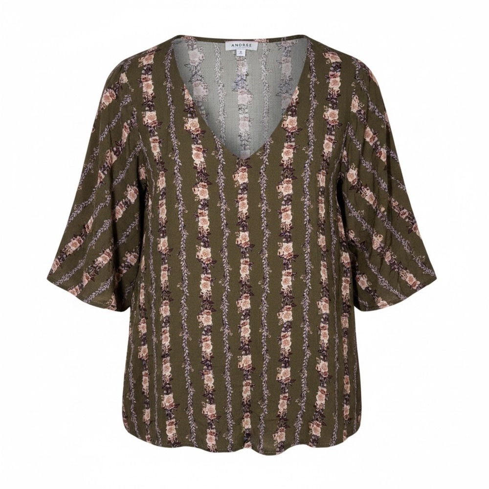 ANDREE BY UNIT Green Floral Patterned‎ Blouse